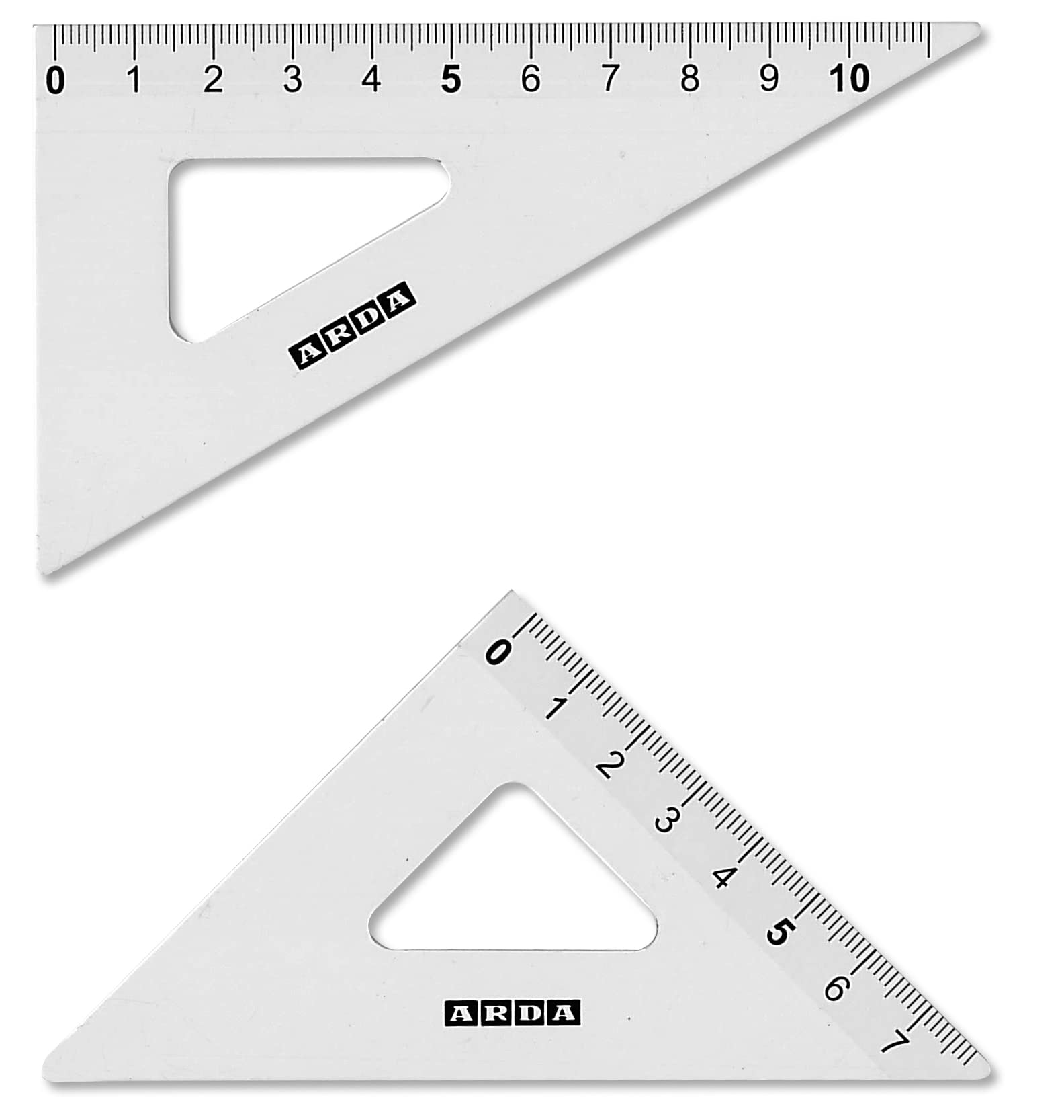 ARDA Blister Squadrette da Disegno in Alluminio 12 cm 45-60 Gradi