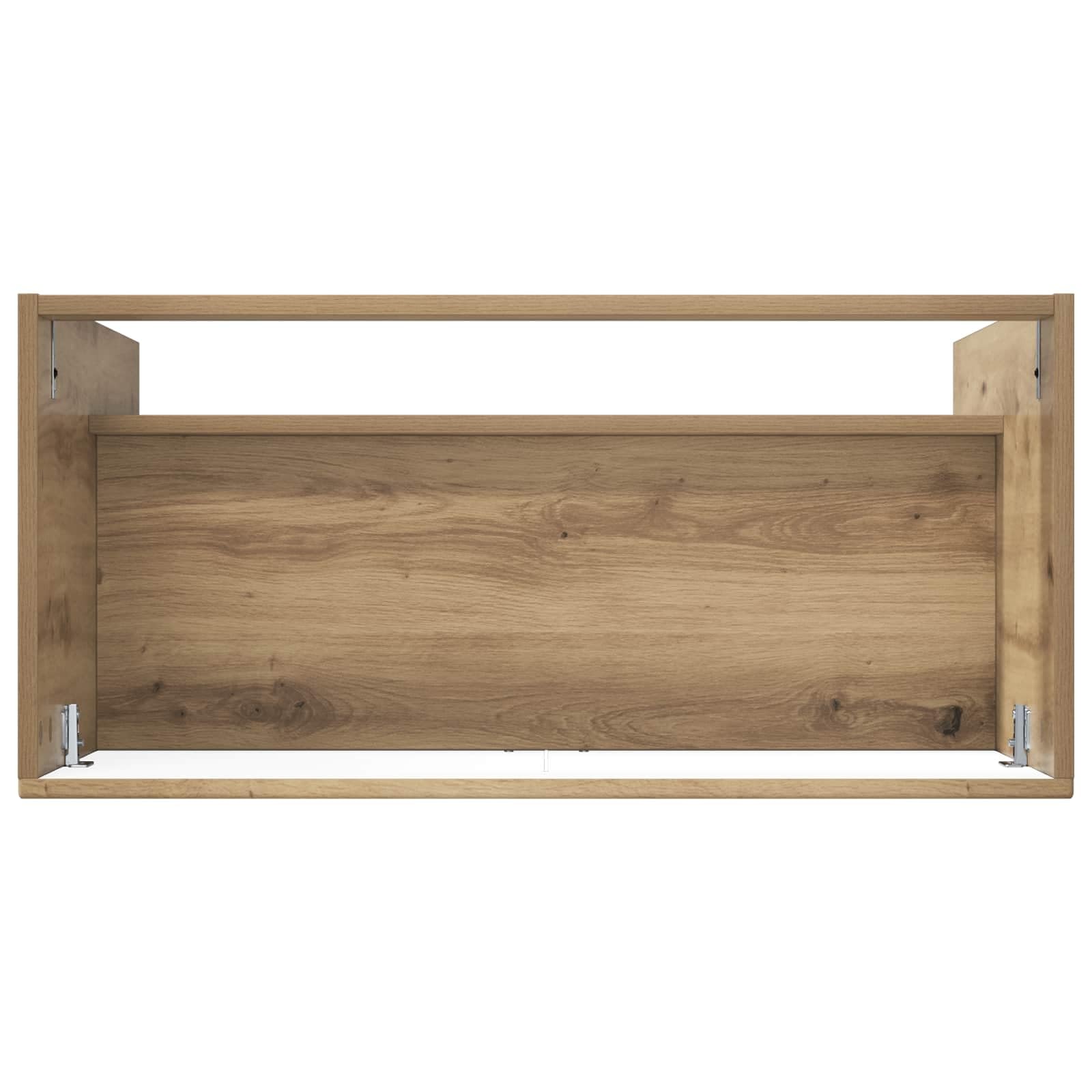 Mobile sottolavabo in rovere Artisan, 56 x 37,5 x 81 cm, in legno, con ante a pendente, maniglie a bottoni, nero, 1 set per bagno