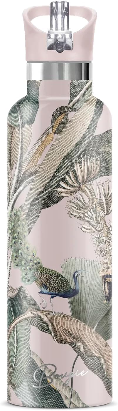 Bougie Tropique Insulated Water Bottle, Gift Tube, 25-Ounces, Stainless Steel, Multicolor, Kitchen Décor - Image 2