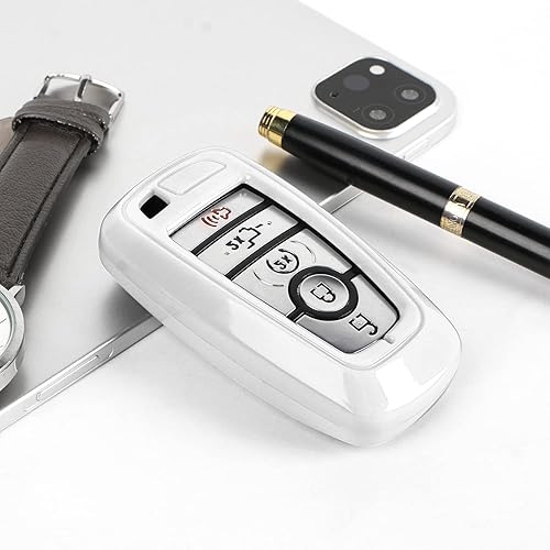 Miniatura 7 de Funda para llavero, Carcasa para llavero Compatible con Ford F-150 Explorer 2018-2024 y Ford Bronco & Bronco Sport 2021-2024, Blanco