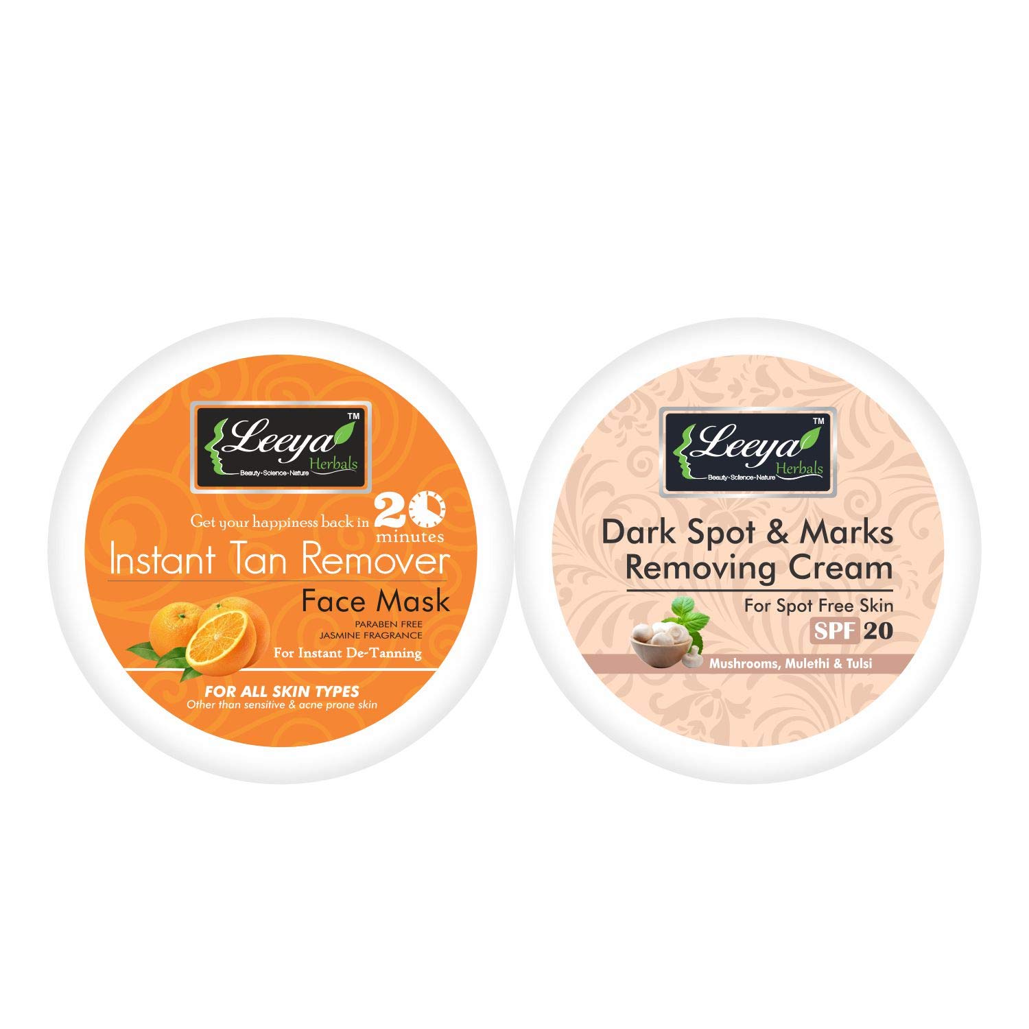 HERBALS DARK SPOT REMOVER DETAN COMBO WITH DARK SPOTS AND MARKS REMOVAL CREAM FOR OILY SKIN WOMEN MEN 75 GM + DETAN FACE PACK 80 GRAMS I PARABEN FREE