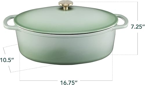 Miniatura 9 de Best Choice Products Horno holandés redondo de hierro fundido esmaltado de 6 cuartos de galón, estilo familiar, utensilios de cocina presazonados