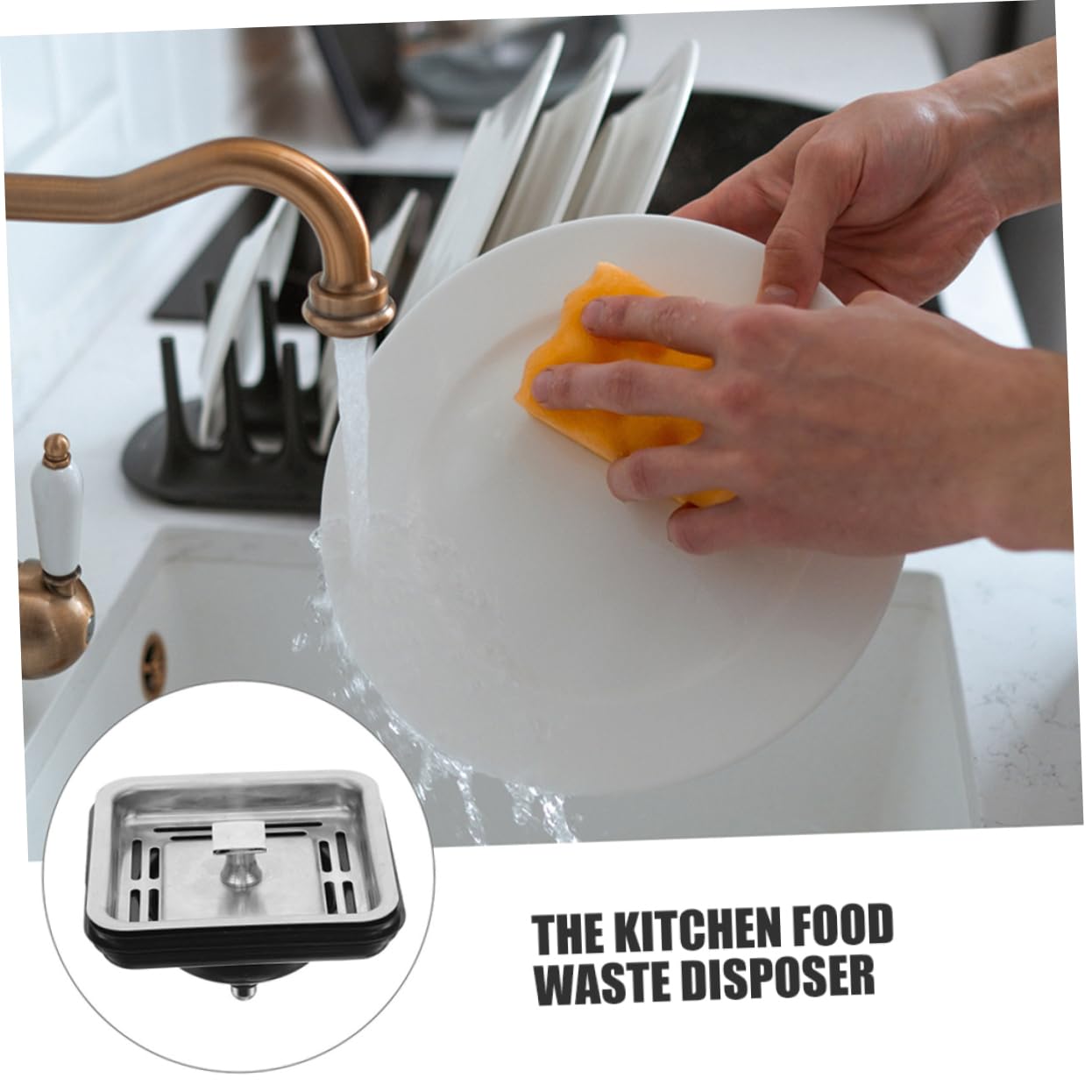 SHINEOFI 2 Pezzi Strainer per Lavello con Copertura Dispositivo Multifunzionale per Smaltimento Rifiuti Sicuro e Silenzioso per Cucine Domestiche