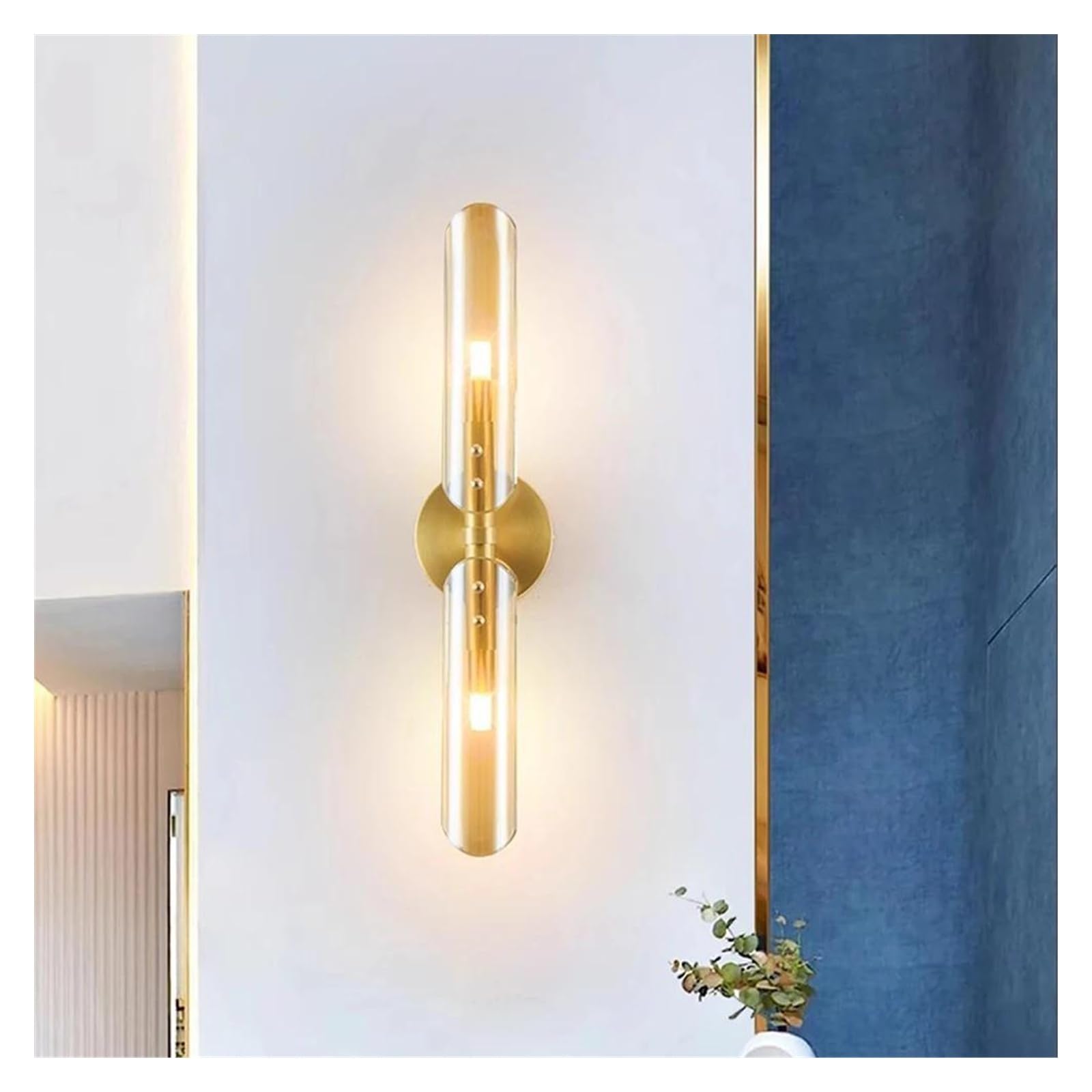 ZTCHSENZT Wall Sconces, Home Deco Luxury Copper Gold Black LED Lamp Light Wall Sconce for Corridor Bedroom Living Room,Warm light-C