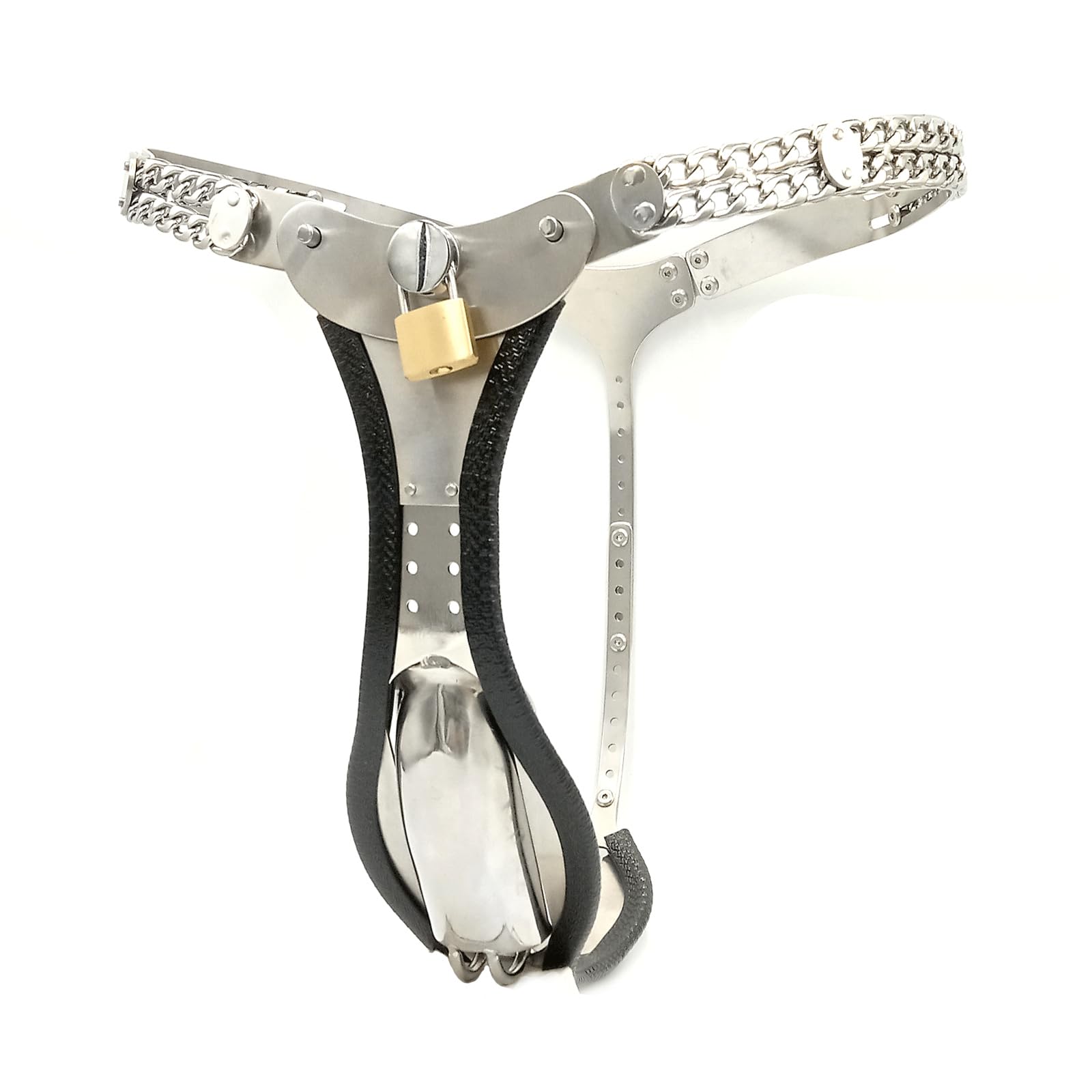 Leicht Keuschheitsgürtel für Herren Penis Bondage Gürtel Verstellbare Chastity Cage Male Edelstahl Peniskäfig mit Butt Plug Keuschheitskäfig Fesselspiele Sklaven Kostüme,Schwarz,76/100cm