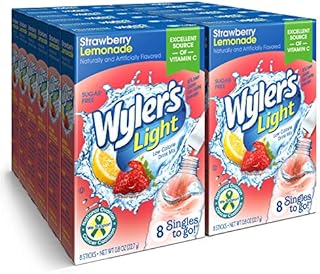 Wyler's Light Singles To Go Powder Packets, Water Drink Mix, Strawberry Lemonade, 96 Single Servings (Pack of 12)