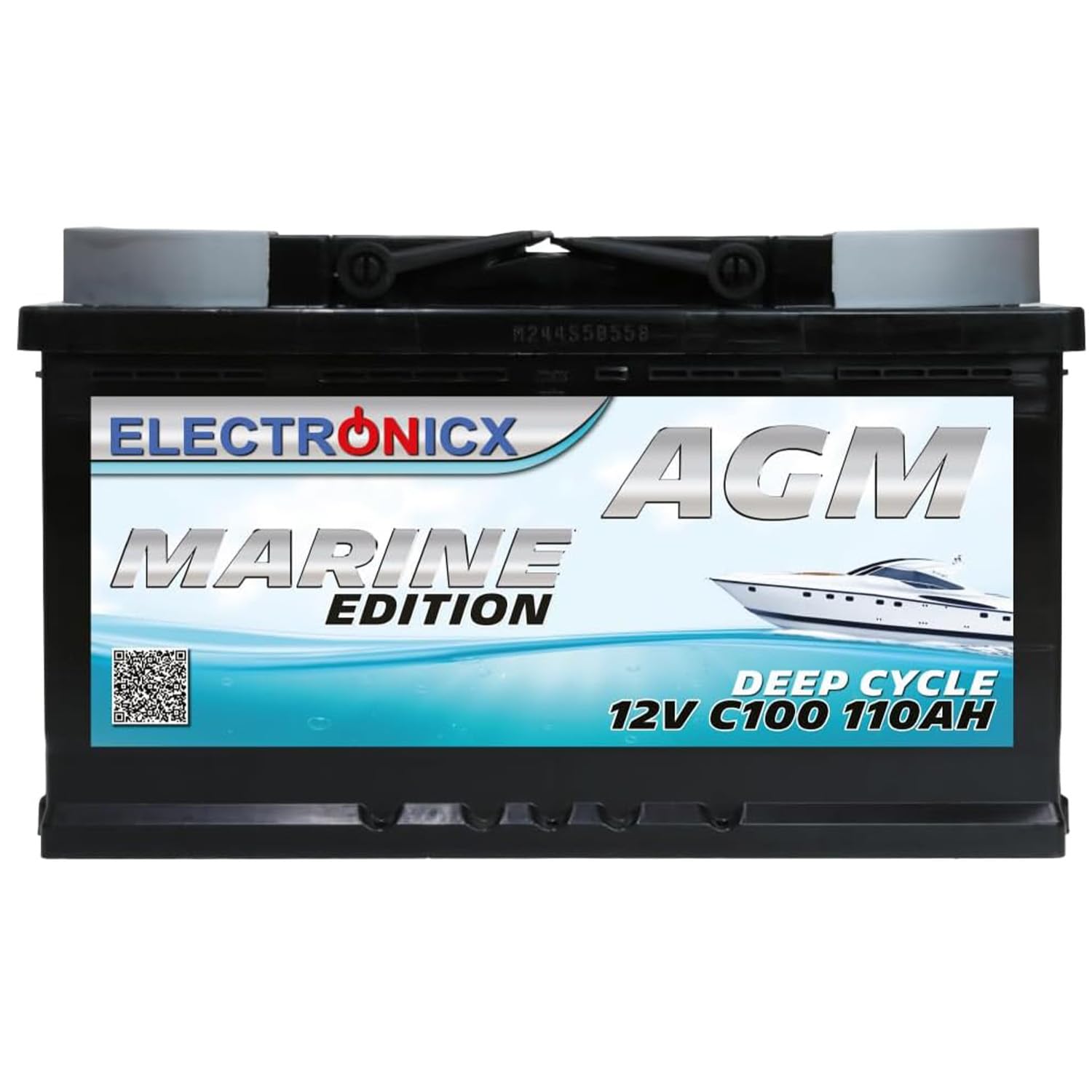 Batería AGM 110Ah 12V de Ciclo Profundo – Sin Mantenimiento, Ideal para Barco, Coche, Caravana, Energía Solar y Sistemas Off Grid