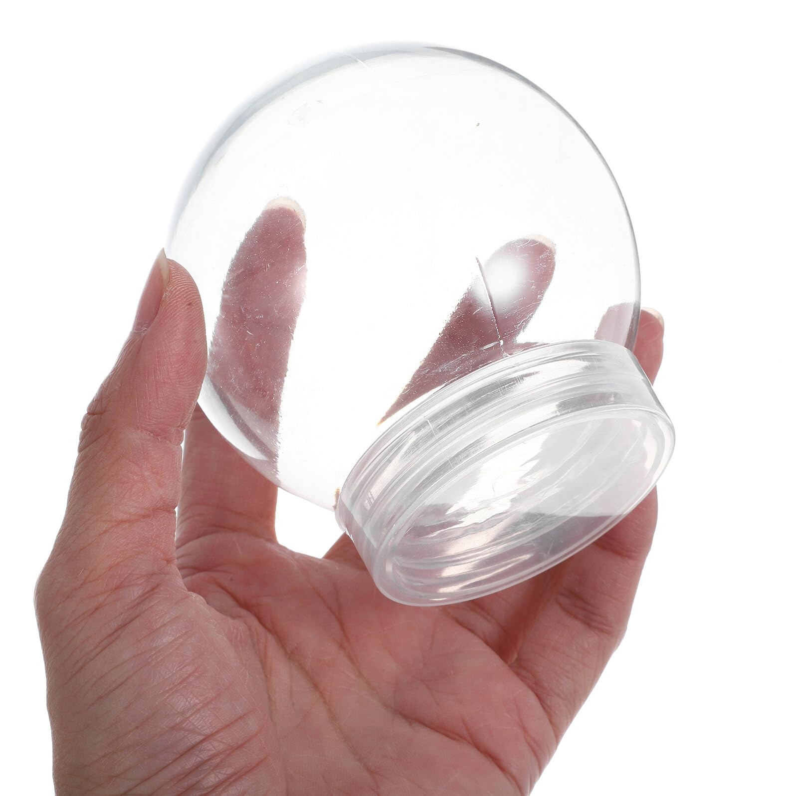 Levemolo 20piezas Bola de Nieve DIY Decoración Navideña Globos de Agua de Plástico Transparente con Tapa de Rosca para Manualidades Vacaciones de Invierno Suministros para Fiestas Casa