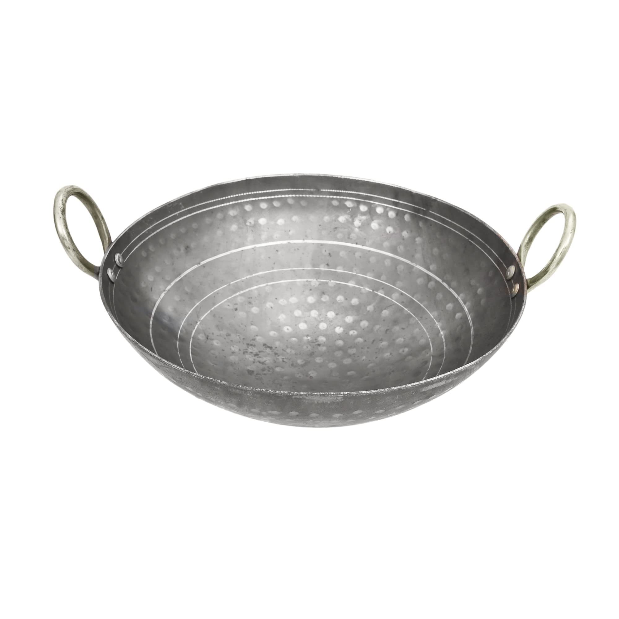 RBY Iron Hammered Kadai | Deep Frying Kadai Handmade Useful for Frying and Cooking | Free Stainless Steel Scrubber (4 L)
