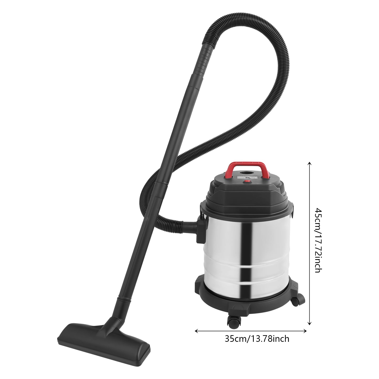 Odkurzacz przemysłowy do odkurzania na mokro i sucho, ze stali nierdzewnej, 1500 W, 20 l, odkurzacz warsztatowy bez worka
