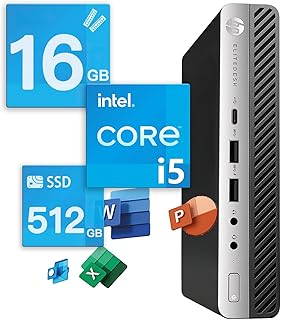 【karamel整備済み品】 エイチピーEliteDesk 800 G4 DM | 第8世代 Core i5 / メモリ16GB / SSD 512GB | Windows 11 MS Office 2019 Home & Business|Wi-Fi・Bluetooth搭載 | 超省スペース デスクトップ ミニPC