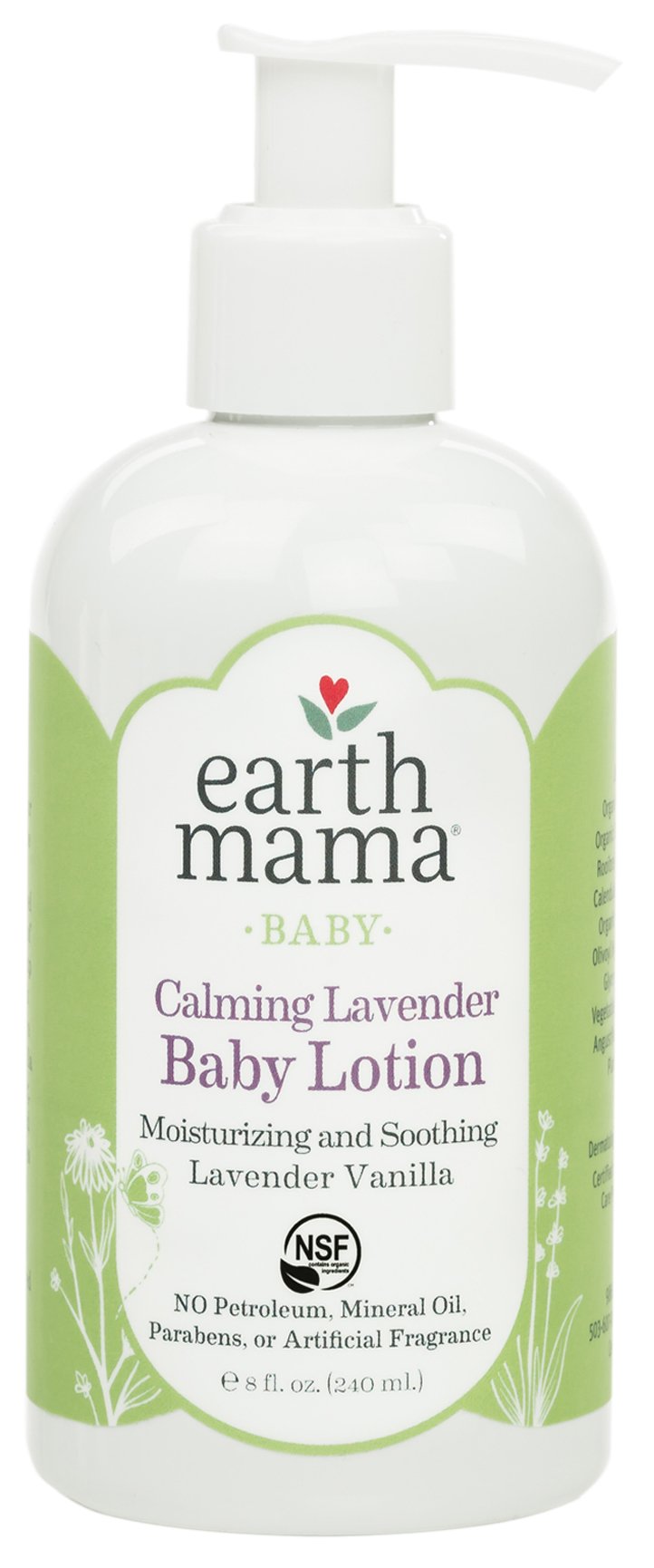 Earth Mama Calming Lavender Baby Lotion with Organic Calendula, 8-Fluid Ounce