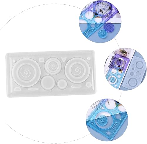 Miniatura 2 de SEWACC Molde de caleidoscopio para gelatinas de resina para bricolaje, molde de silicona para regla de dibujo, moldes de silicona, moldes de resina,