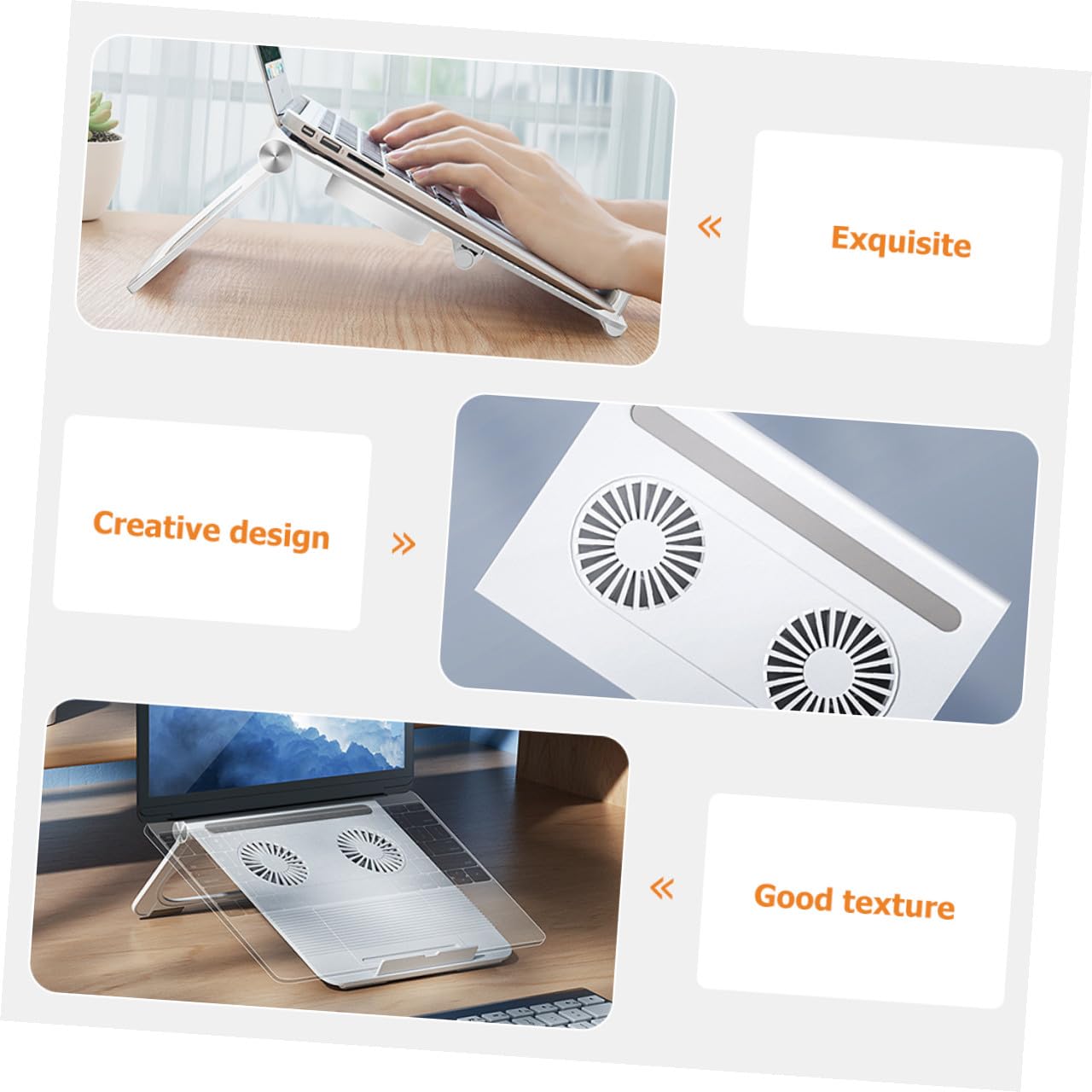 Soporte Refrigeradora Duales Computadora para Portátil Ventiladores Triangular de Alta Velocidad 3800, Estructura de Abs y Silicona, Base Ligera y Fácil de Usar para Laptop