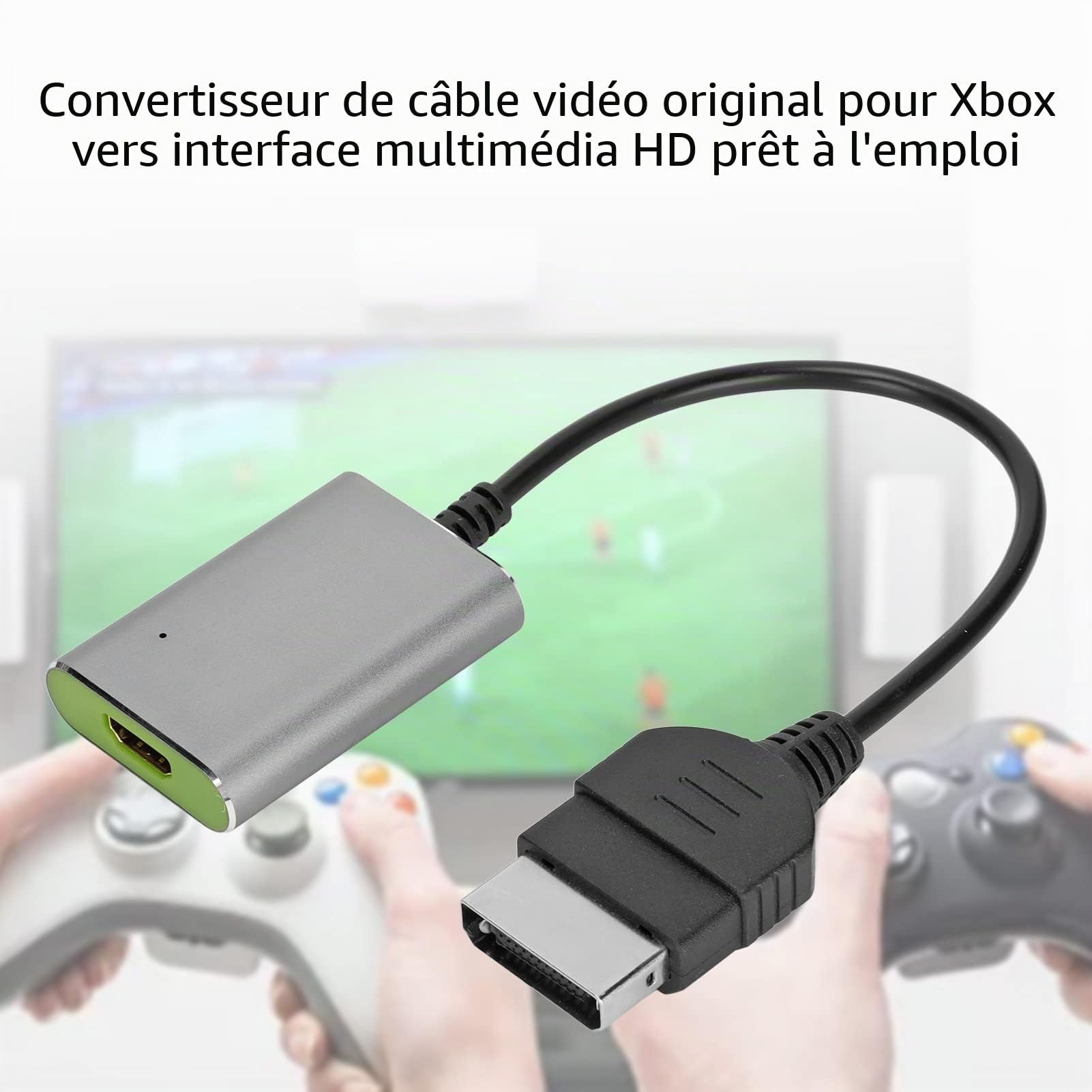 Convertisseur Xbox Vers HDMI - Adaptateur D'interface Multimédia HD, Câble Plug and Play, Prend en Charge Les Résolutions de Sortie Originales