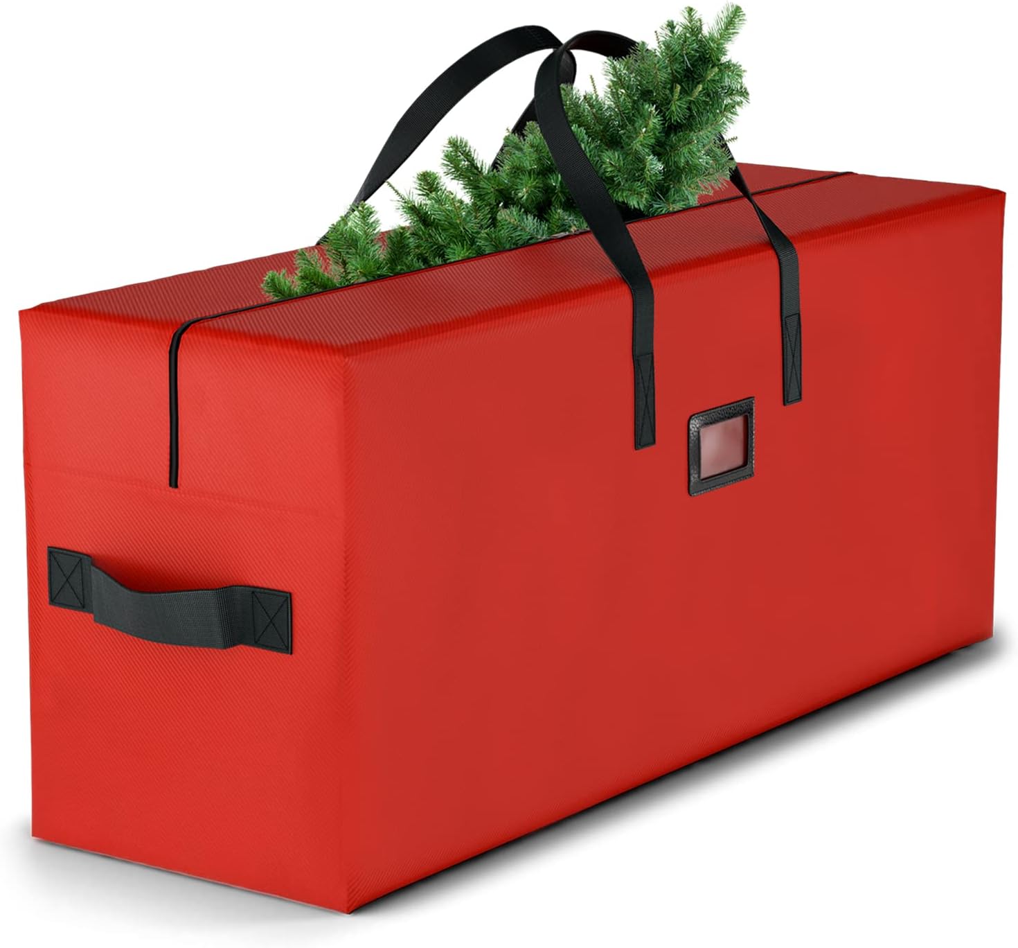 Large Christmas Tree Storage Bag, Fits Up to 9 Ft. Tall Disassembled Tree, 25" H X 20" W X 65" L, Waterproof, Heavy Duty 600D Oxford Material, (Red)