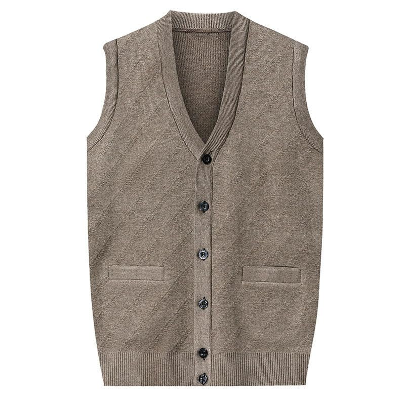Chaleco de punto de jacquard premium con acabados de alta calidad para caballero 4