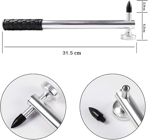 Miniatura 3 de 12PCS Herramientas de reparación de abolladuras sin pintura martillo de abolladuras de aluminio con golpecito de cabeza derribado martillo de goma