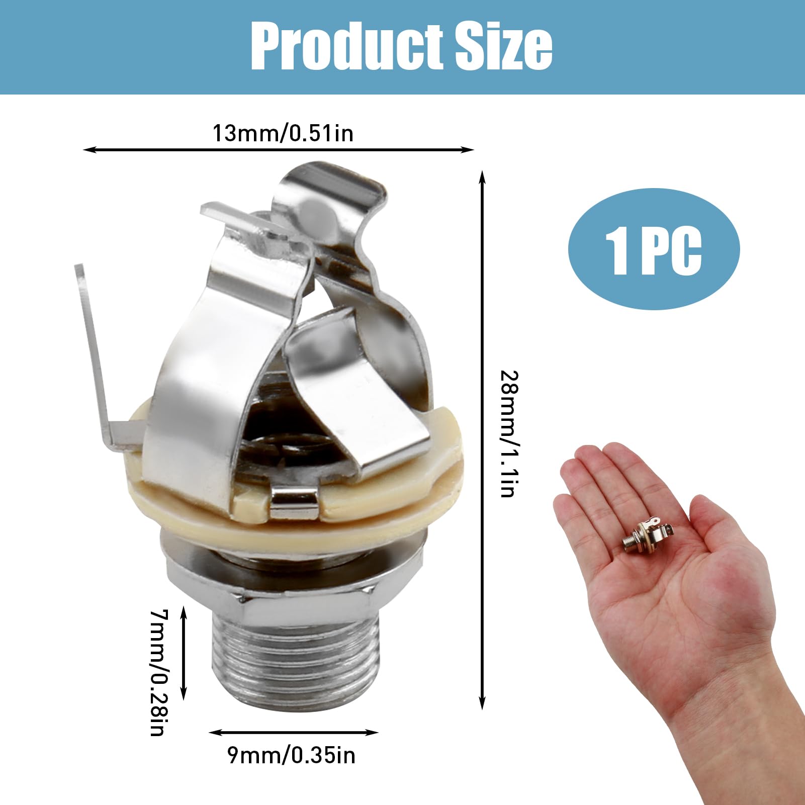 Full Contact Output Jack for Bass and Guitar Jack Socket High-Quality Durable Copper Construction for Enhanced Signal Stability and Noise Reduction - Image 2
