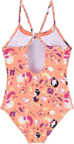 Miniatura 2 de Cadocado Traje de baño de una pieza para bebé, traje de baño para niñas, con volantes, protección solar, UPF50+, 3 meses-6 años