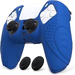 eXtremeRate PlayVital Ergonomic Soft Silicone Controller Skin, Anti-Slip Protector Case Cover for ps5 Controller with Thumb Grips, Guardian Edition, Black