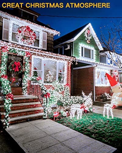 Ollny Christmas Lights Outdoor Indoor, 400Led 131Ft Christmas Tree Lights, Fairy Lights Plug In Ip67 Waterproof 8 Modes String Lights For Home Party Yard Porch (Cool White) #TOP6