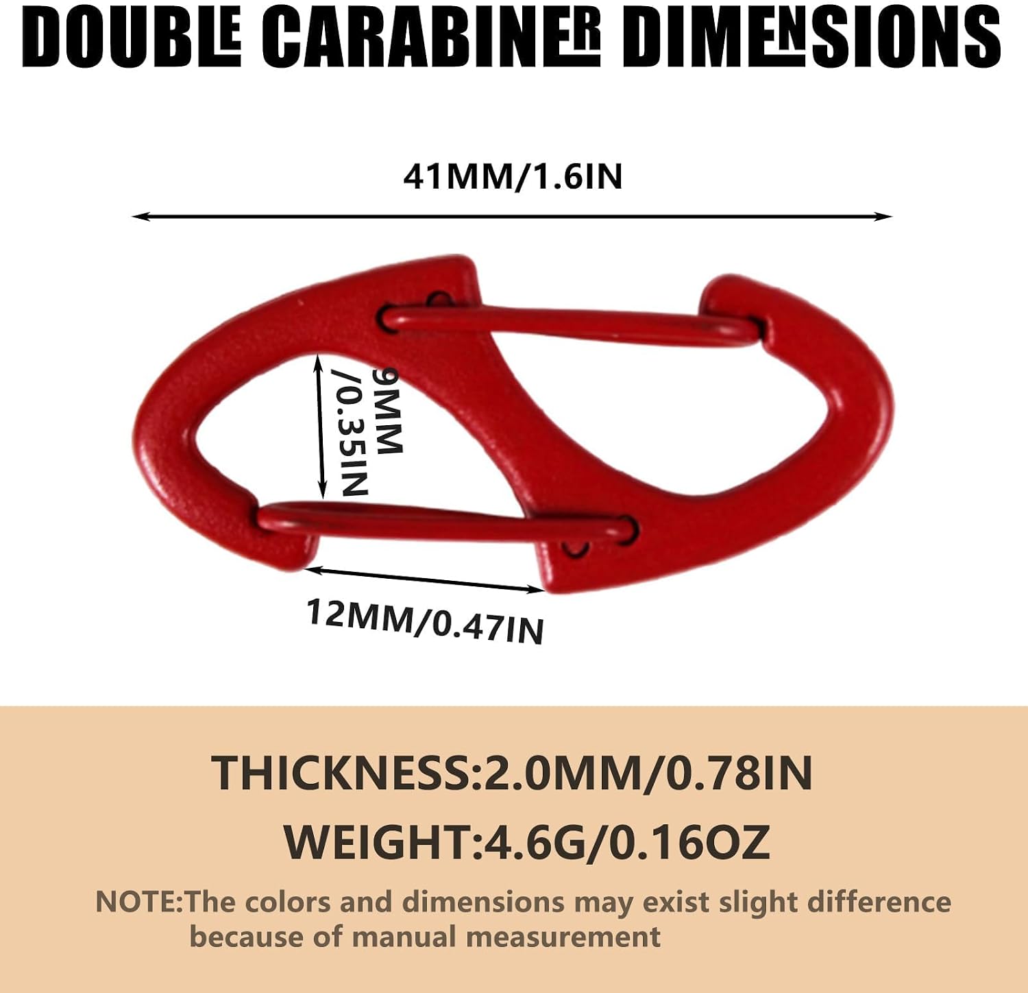 40 Pcs S Mini Carabiner Alloy Snap Hook Key Chain 1.6 Inch Candy Color Dual Wire Interlocking Tiny Biner Clip Attachment Team Camping Hiking Fishing image 2