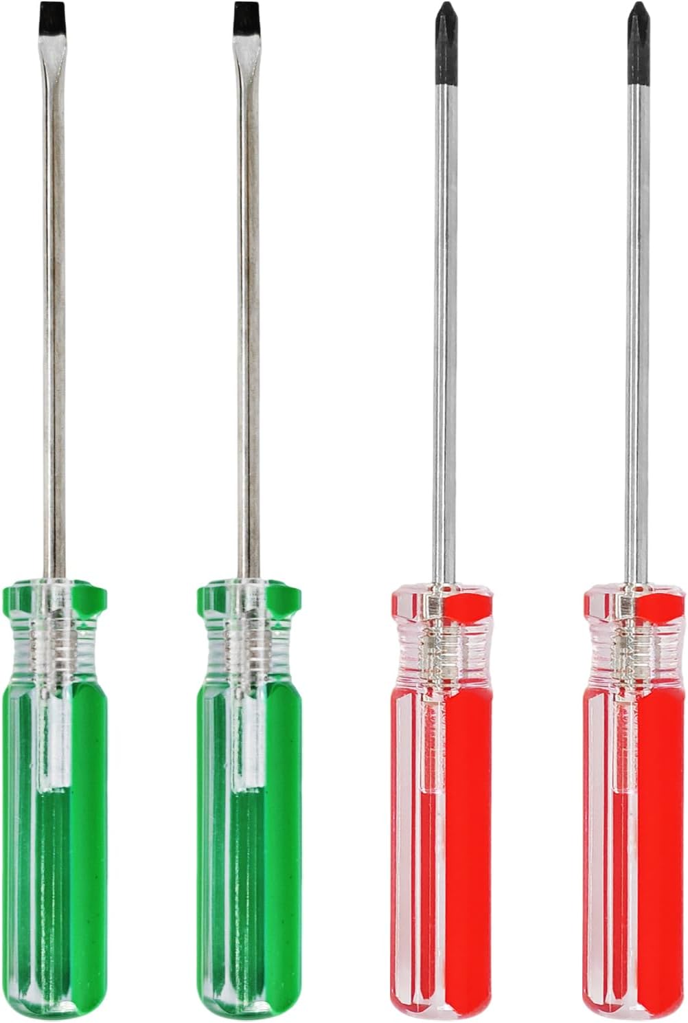 4Pcs 3mm Magnetic Screwdriver Set, Phillips and Slotted Head Tips with 3 inch Steel Shaft, Professional Hand Tools for Computer Electronics Home Repair