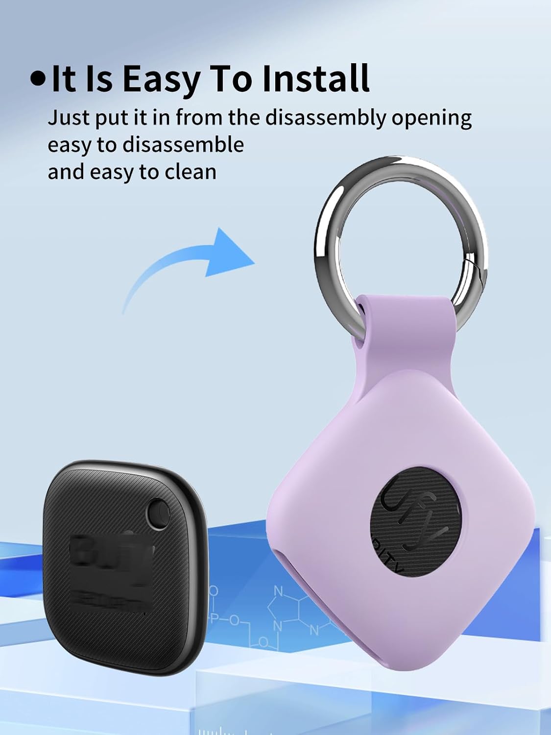Case for eufy Security by Anker SmartTrack - Superior Silicone Build, Shockproof & Anti - Slip. Fits Widely, Protects Against Scratches. Precise Cutouts Ensure Full Functionality.Purple(2 Pack). image 4