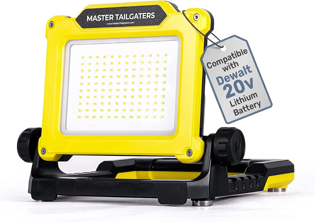 Master Tailgaters FLUD 4000 LED Luz de inundación de trabajo compatible con batería Dewalt de 20 V