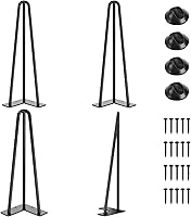 Vista 17 de SMARTSTANDARD Patas de mesa de horquilla de 8 pulgadas, 1/2 pulgadas de diámetro, 3 varillas de metal, proyectos de bricolaje para mesitas de noche