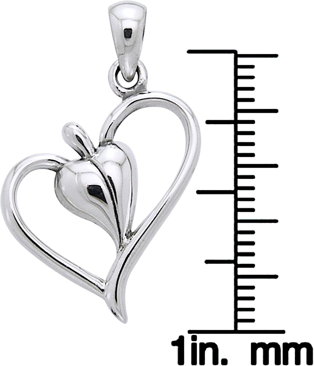 Jewelry Trends Sterling Silver Leaf Heart Pendant Necklace 18" - Image 3