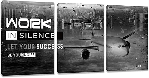 Miniatura 11 de Arte de pared motivacional para oficina, lienzo inspirador, arte de pared, póster de ajetreo, impresión de cita de empresario, pintura de pared, 3