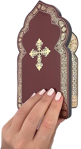 Miniatura 3 de Cristo, maestro y virgen de Kazán, icono ortodoxo, forma de cúpula de iglesia díptica, 7 1/2 pulgadas, regalo religioso para ella, él