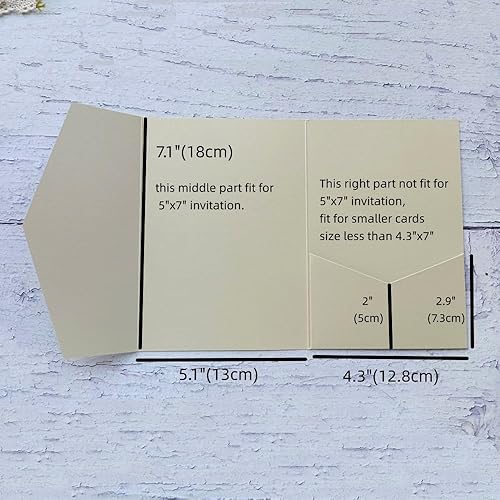 Miniatura 2 de Champagne Gold Invitations Card Pocket con sobre 20 juegos (champán)