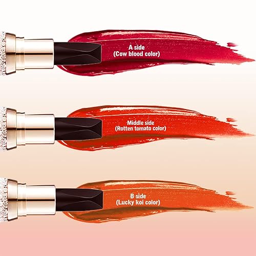 Miniatura 3 de KAIQIKAIXI Lápiz labial mate de terciopelo 3 en 1, rojo, de larga duración, hidratante, nutritivo