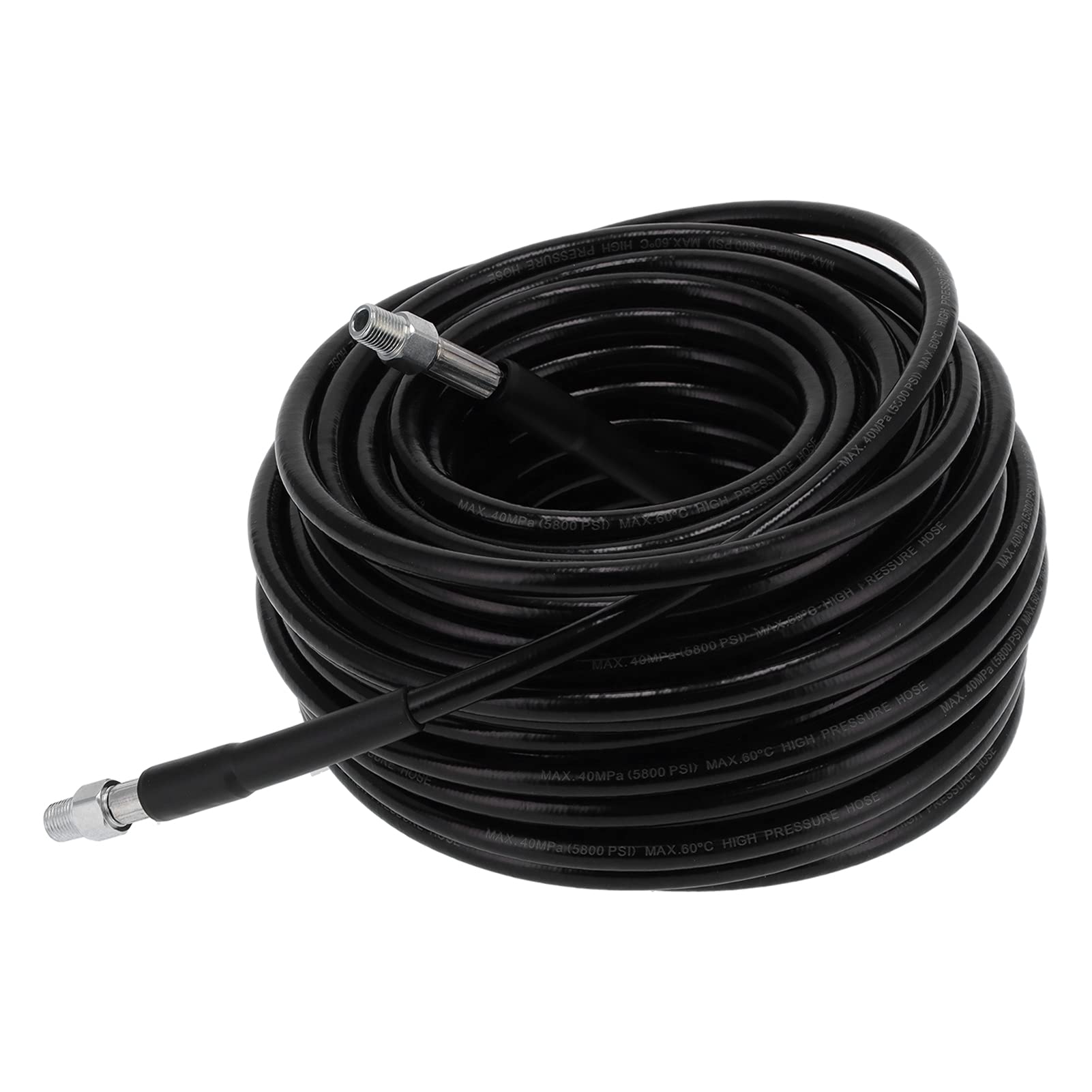 Manguera de limpieza de tuberías de 30 m, supresión de alta presión, alcantarillado de 30 metros, cargador de desagüe R con boquilla de 5800 psi, juego de 1 cepillo de 4 pulgadas para agua fría y