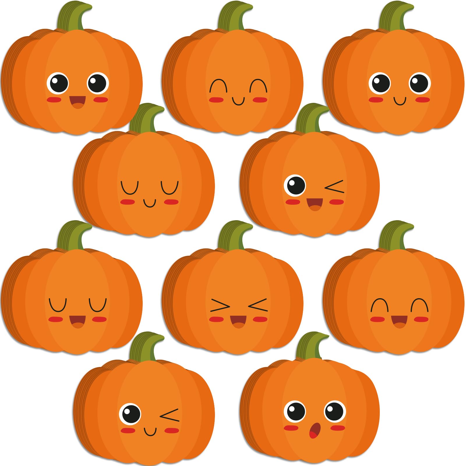 Eaasty 200 Pcs Pumpkin Cutouts Paper Fall Classroom Bulletin Board Decorations Pumpkin Die Cuts for Halloween Autumn Thanksgiving School Themed Party Supplies DIY Craft Projects