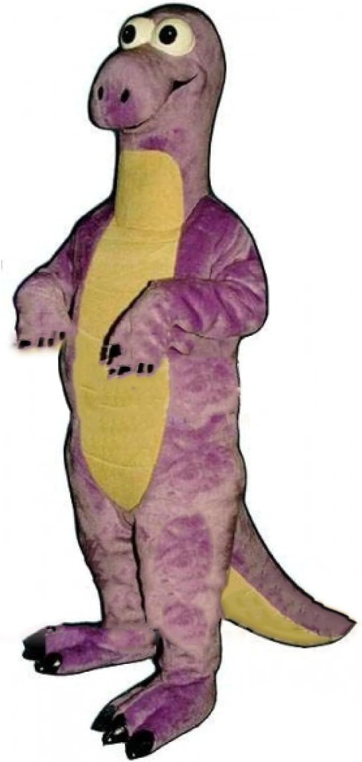 Long Neck Dinosaur Mascot Costume Adult Size for Men & Women with Built-in Fan Inside the Head