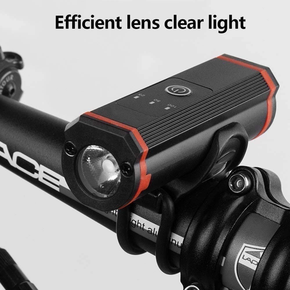Luces de Bicicleta LED Lights USB Frente y Trasero Faro de Bicicletas Recargables, Luces Frontales Impermeables, adecuadas para Todas Las Bicicletas de montaña y Carretera