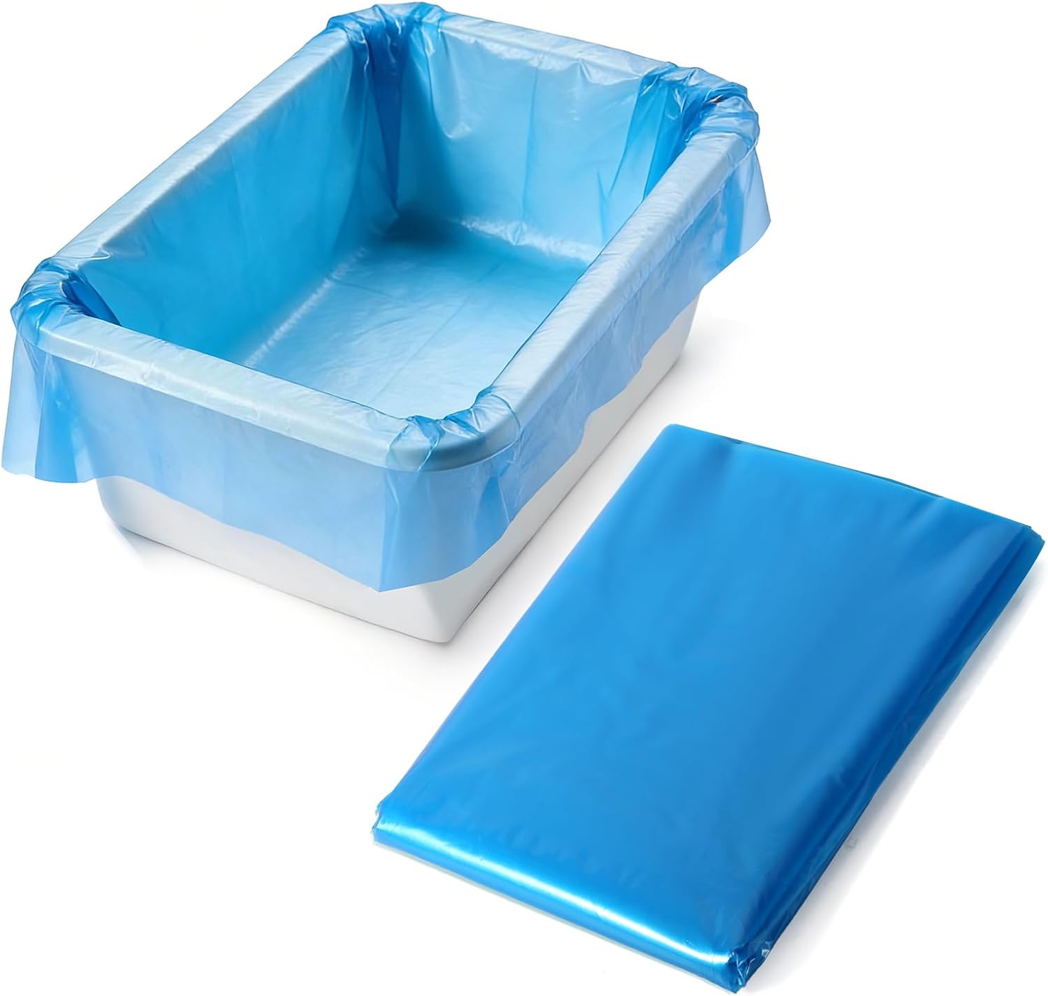 50 Count Blue Poly Meat Lug Liners, 2.5 Mil 21x22 Inch Food Grade Meat Tub Liners For Meat Processing, Mixing, And Transportation, Make Cleaning Efficient(No Meat Lug Include)