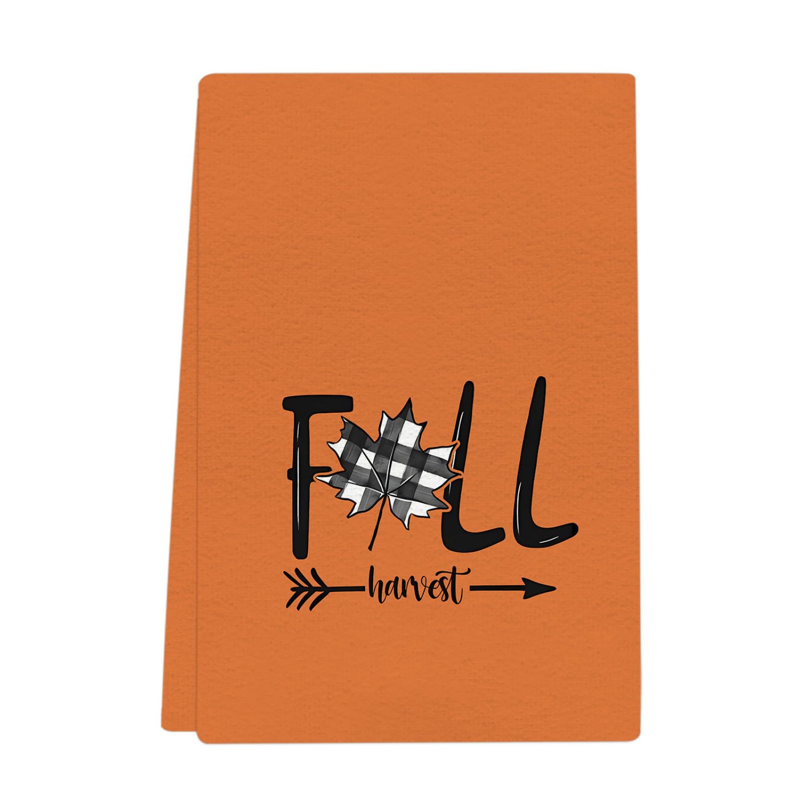 Lot Serviette de Toilette Feuilles Noires Oranges Torchon Cuisine Microfibre Absorbant Essuie Main Cuisine Restaurant Salle de Bain Décoration Serviettes de Table en Tissu 4 pièces (40x60 cm)