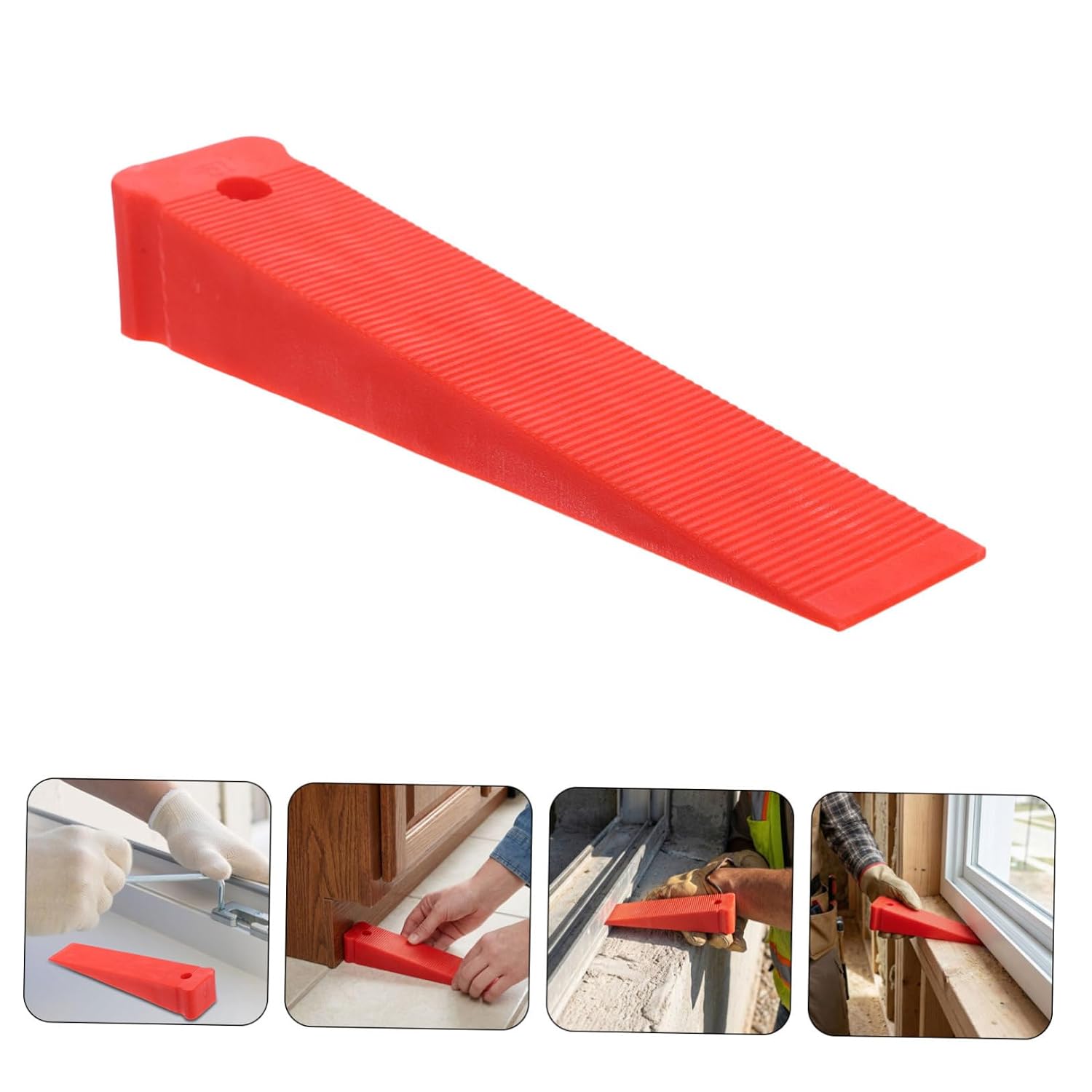 Veemoon 20pcs Red Plastic Cabinet Leveling Wedges Shims for Window and Door Installation, Versatile Alignment Wedges Reliable Support for Professional Settings and Home Construction