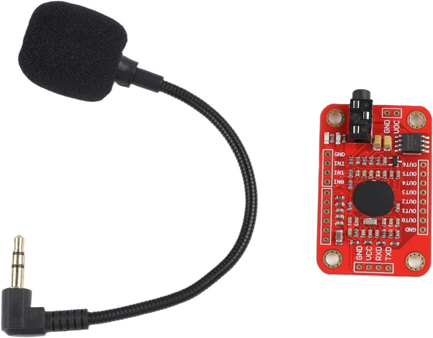 High Voice Recognition Board V3 for Arduino, 80 Voice IDs 7 Concurrent, UART GPIO Interface, 50x31x5mm, 1 Unit