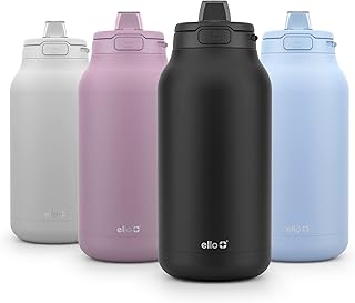 Hydra 64oz Half Gallon Vacuum Insulated Stainless Steel Jug with Locking, Leak-Proof Lid and Soft Silicone Straw, Metal Reusable Water Bottle, Keeps Cold All Day