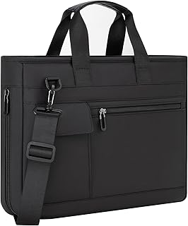 Bolsa portátil 15,6 16 polegadas com bolsa de ombro, mala de computador resistente à água para homens mulheres escritório viagens, preto