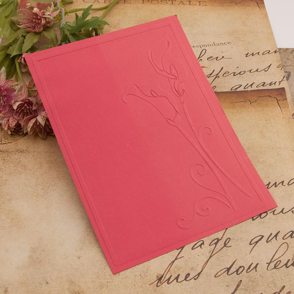 arriettycraft Calla Lily Texture 3D Large Plastic Embossing Folders for Card Making or Journaling Flowers DIY Template Photo Album Paper Handmade Scrapbooking Craft Decoration Mold - Image 4