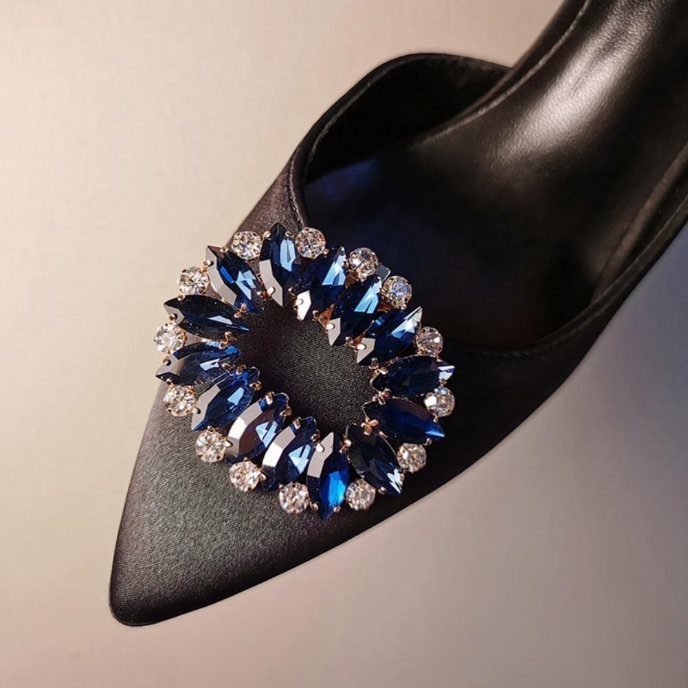 LOVEF Shoe Clips for Women Dress Shoes Elegant Rhinestone Shoe Accessories 2PCS Crystal Shoe Decoration Detachable Shoe Buckles Wedding Party
