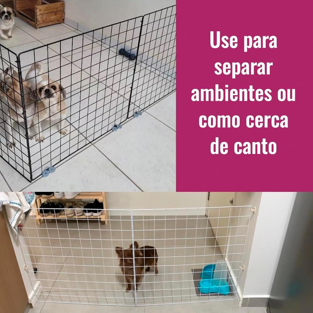 Cercado Pet Cercadinho Grade para Cachorro 6 Telas Móvel no Tamanho 40 x 40 cm de Altura Dobrável (Preto) Cercado Pet Cercadinho Grade para Cachorro 6 Telas Móvel no Tamanho 40 x 40 cm de Altura Dobrável (Preto)
