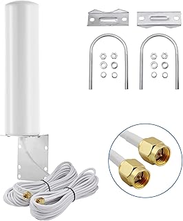 High Gain 10-12dBi Dual SMA Male 698-2700 MHz 3G/4G LTE Omni-Directional Outdoor Pole/Wall Mount Antenna for Mobile Cell Phone Cellular 4G LTE Router Modem Gateway